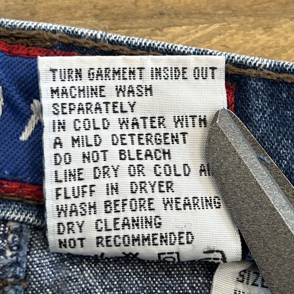 90s Vintage High Rise Posted Jeans 3/4 27X32 Medium Wash Slim Smooth Back - Picture 12 of 16